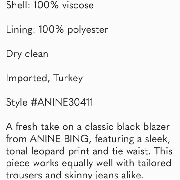 Anine Bing Tate Jacket in Leo - Picture 3 of 4